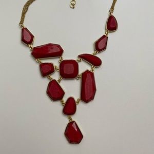 Amrita Singh red and gold bib necklace